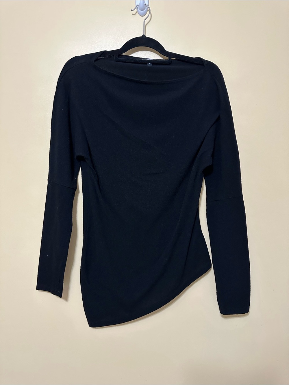 Stella & Dot Long Sleeve Knit Asymmetric Pullover Sweater Women M Black